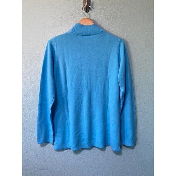 NWT Quacker Factory Women’s Blue Beaded Snowman Sweater Medium - Picture 3 of 8